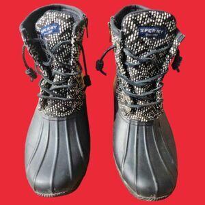 Sperry Topsider Saltwater‎ Duck Boot Side Zipper Tribal Size 10